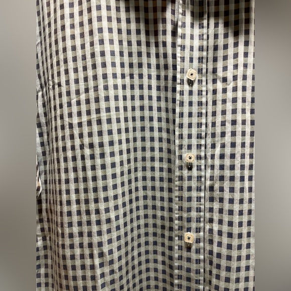 BUGATCHI shape fit, tailored men’s blue checkered dress shirt, large - Picture 2 of 13